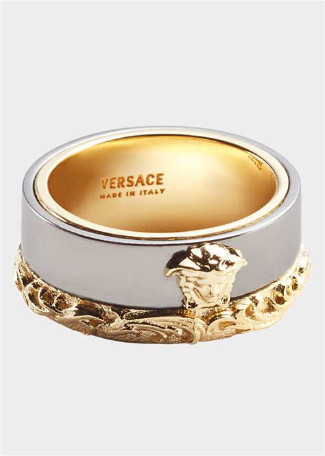 versace medusa barocco two-tone ring|versace ring size chart.